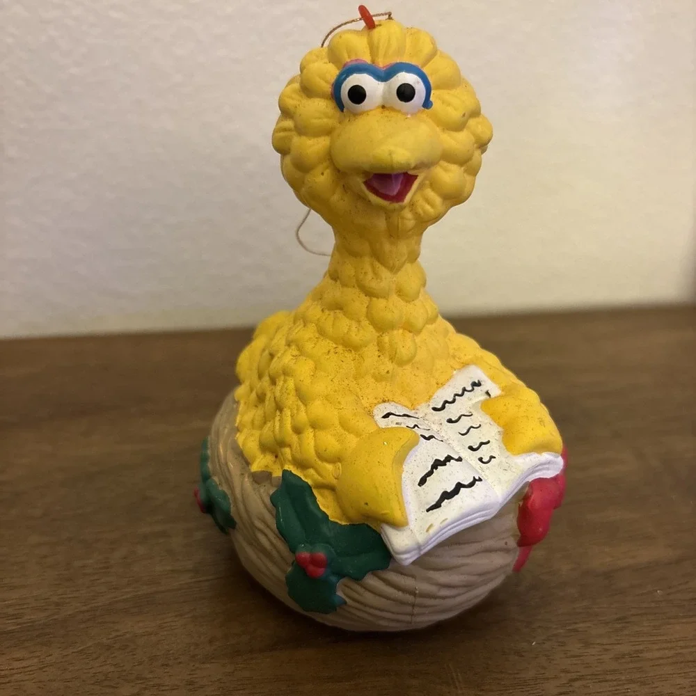 Vintage Sesame Street Big Bird Nest‎ Christmas Ornament Jim Henson Productions